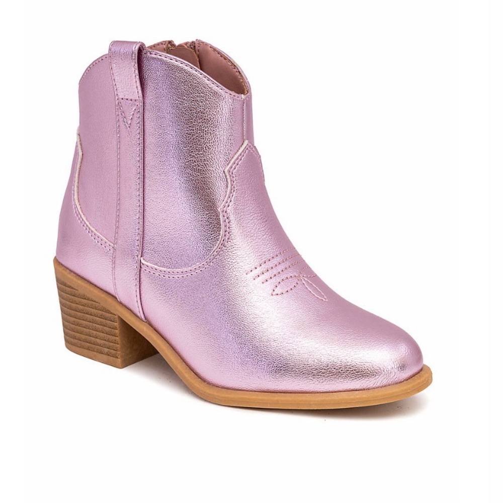 Pink Metallic Western Boots